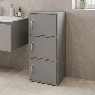 Ντουλάπι-στήλη Soline pakoworld ανοιχτό γκρι 40x34.5x90.5εκ