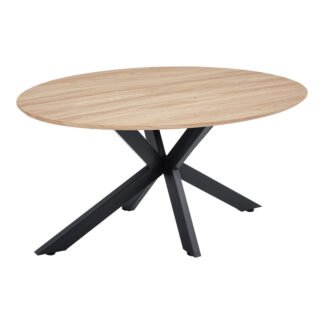 Τραπέζι Makrey pakoworld sonoma mdf- μαύρα μεταλλικά πόδια 160x90x75εκ
