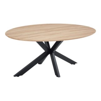 Τραπέζι Makrey pakoworld sonoma mdf- μαύρα μεταλλικά πόδια 180x90x75εκ