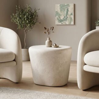 Τραπέζι σαλονιού Fedris pakoworld mdf λευκό Φ60x45εκ