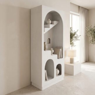 Βιβλιοθήκη-ραφιέρα Boolten pakoworld mdf λευκό 80x38x190εκ