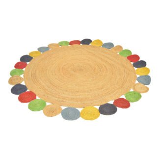 Χαλί Leldo pakoworld πολύχρωμο γιούτα Φ150εκ