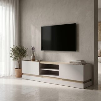 Έπιπλο τηλεόρασης Wendo pakoworld taupe-sonoma 200x37x47εκ