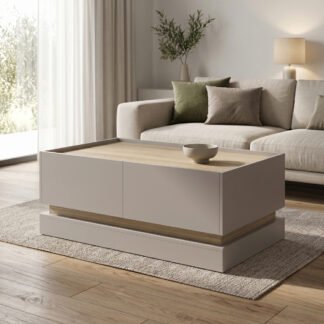 Τραπέζι σαλονιού Wendo pakoworld taupe-sonoma 97x60x40εκ