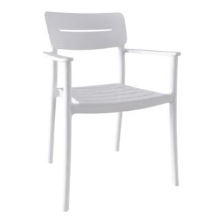 Πολυθρόνα Pilma pakoworld λευκό PP 57x54x82εκ